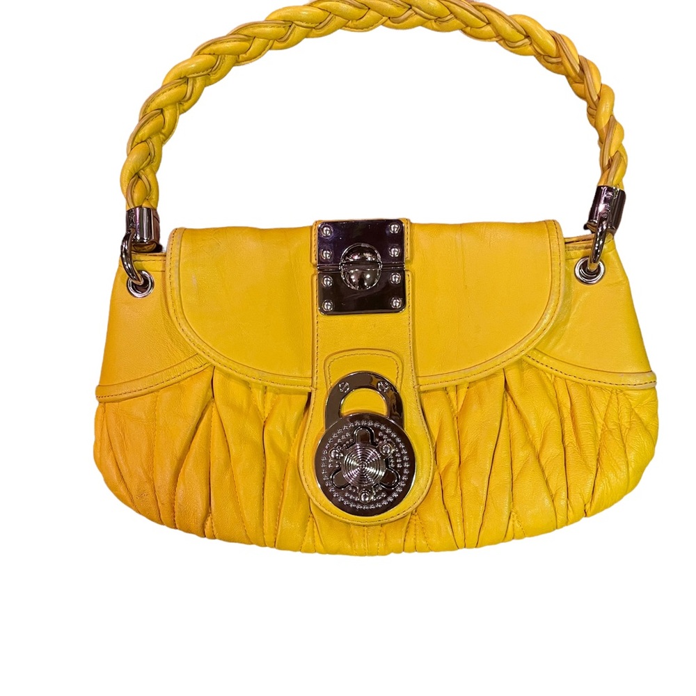 STEVE MADDEN Vintage Bright Yellow Purse W/ Braided Strap